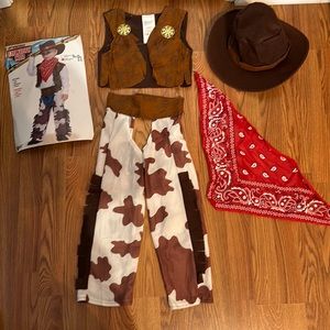 Cowboy Costume - Chaps, Vest, Bandana and Hat, size 2T- 3T